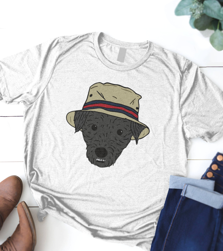 GoneFishingMerch Mortimer And Whitehouse Gone Fishing Dog In Bucket Hat T-Shirt