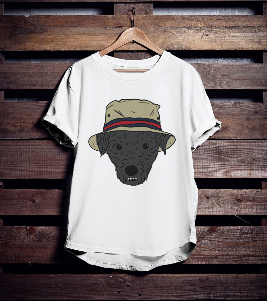 GoneFishingMerch Mortimer And Whitehouse Gone Fishing Dog In Bucket Hat T-Shirt