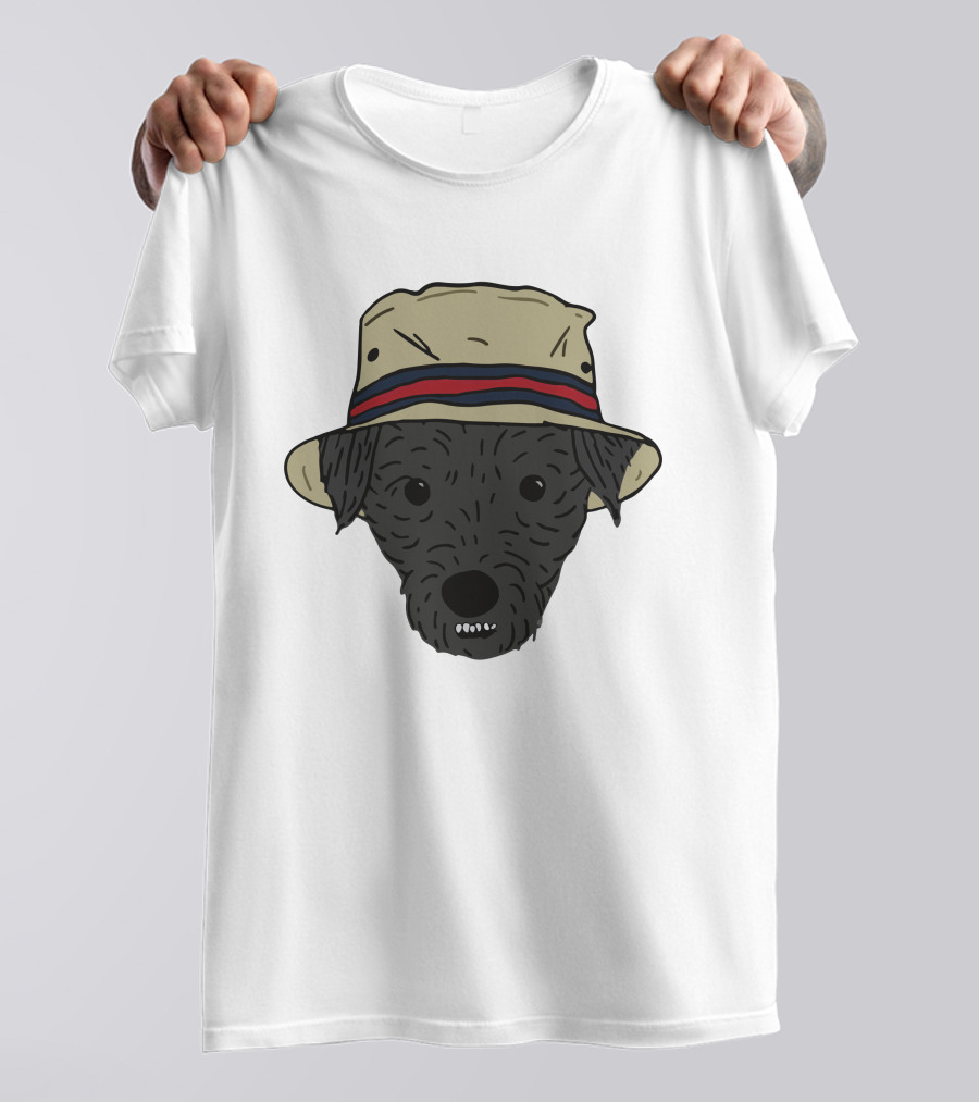 GoneFishingMerch Mortimer And Whitehouse Gone Fishing Dog In Bucket Hat T-Shirt