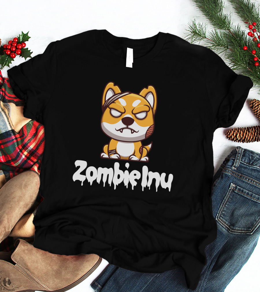 Zombie Inu Zinu Token Fierce Canine Character T-Shirt