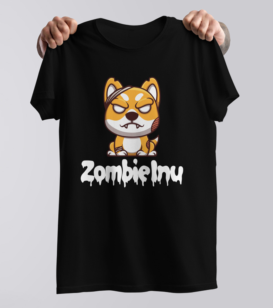 Zombie Inu Zinu Token Fierce Canine Character T-Shirt