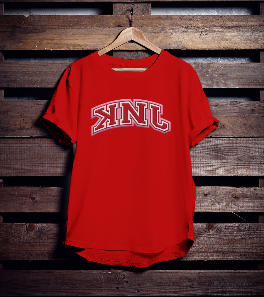 KNJ Merch Collegiate Garnet KNL Arched Text T-Shirt