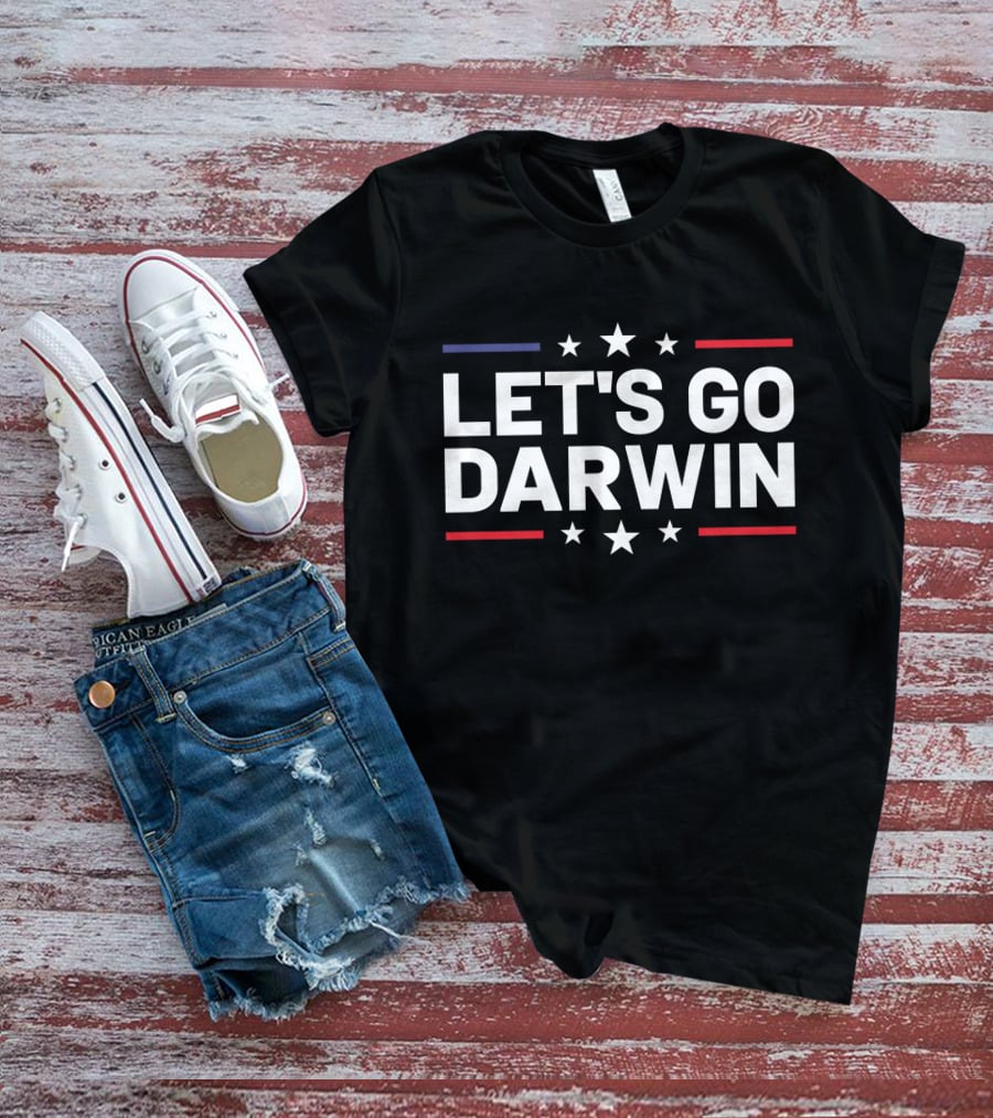 Chuckwestover Let's Go Darwin Stars Red White Blue T-Shirt
