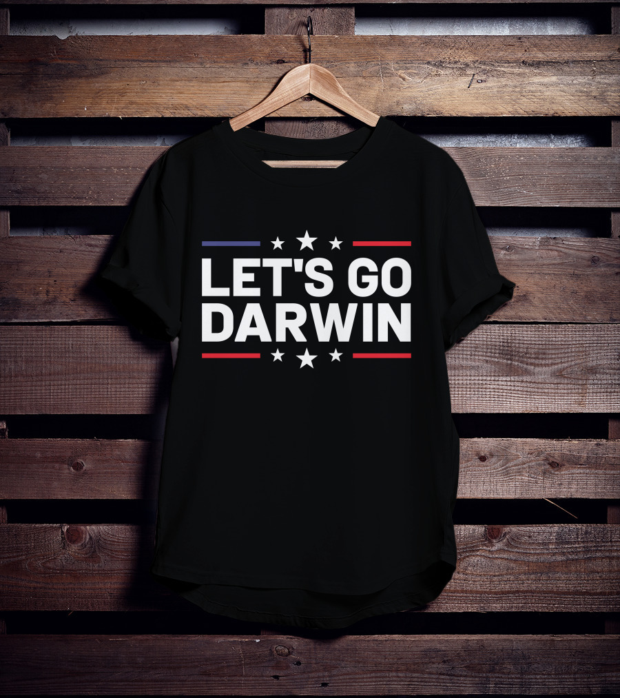 Chuckwestover Let's Go Darwin Stars Red White Blue T-Shirt