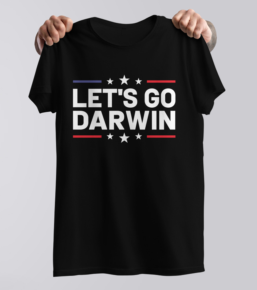 Chuckwestover Let's Go Darwin Stars Red White Blue T-Shirt