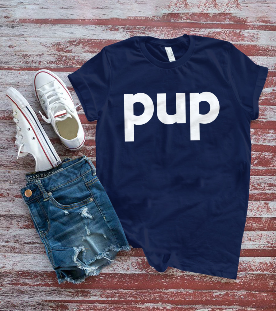 Gannondork Pup Bold Text Navy Background T-Shirt
