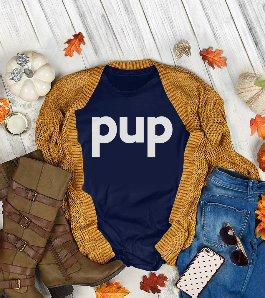 Gannondork Pup Bold Text Navy Background T-Shirt