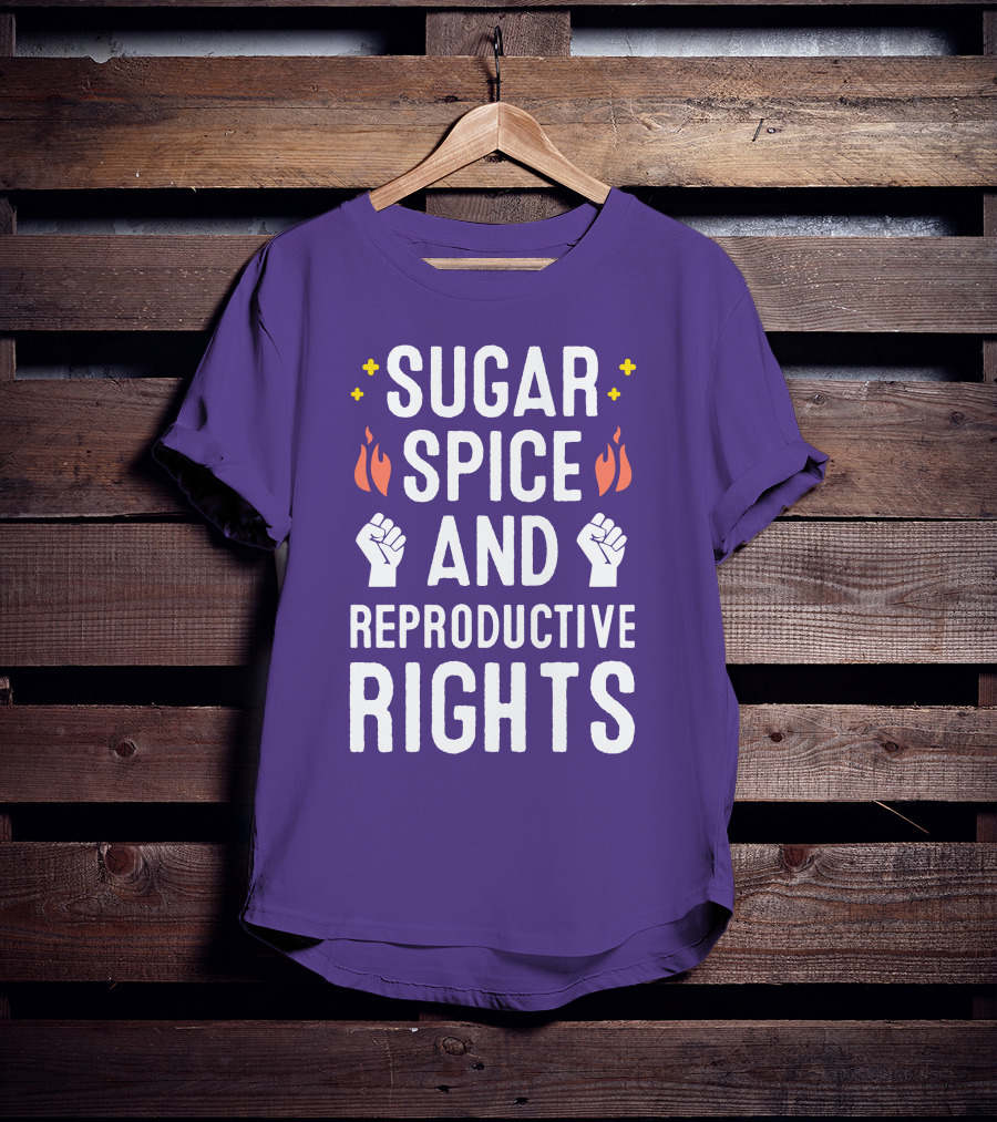 SirKatelyn Sugar Spice And Reproductive Rights Fist And Flame T-Shirt