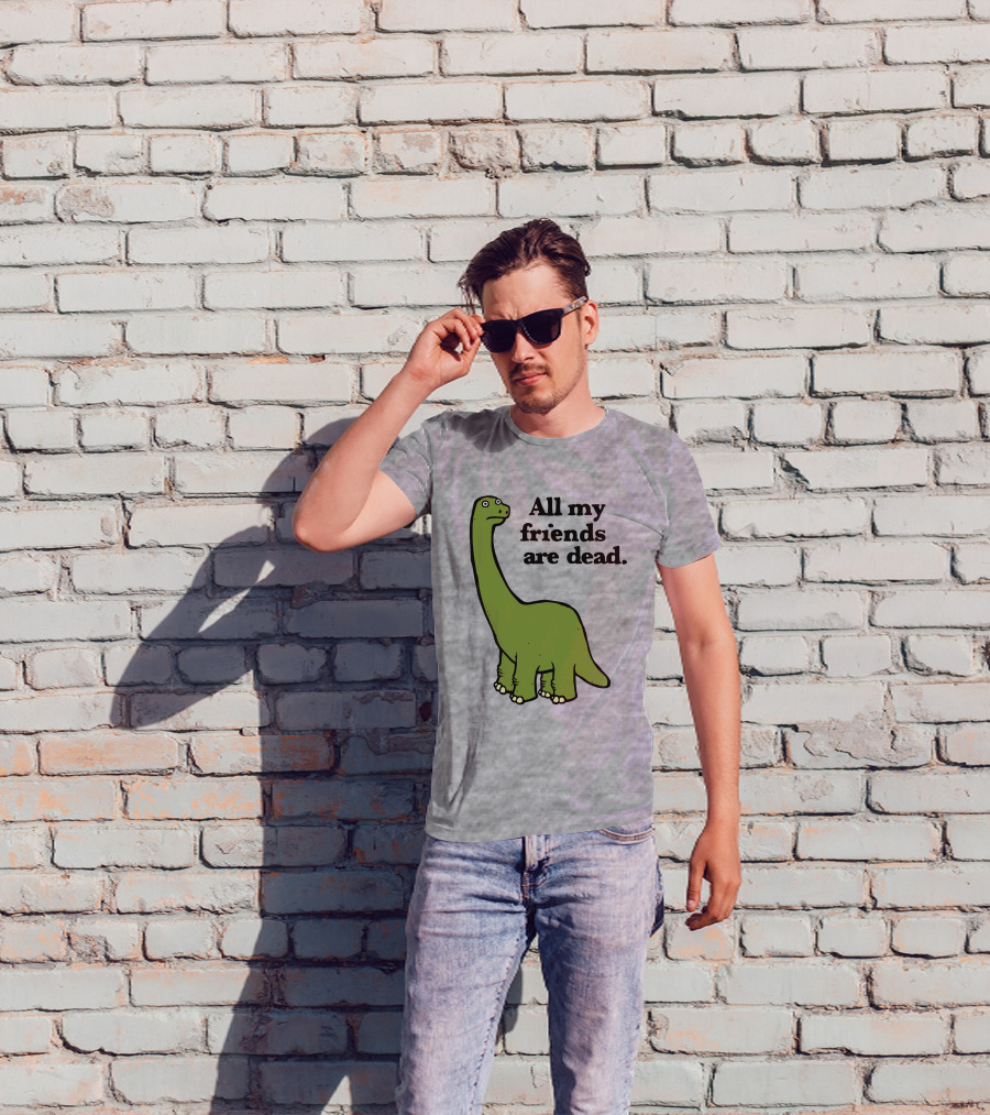 All My Friends Are Dead Dinosaur Gofroles Ripple Junction T-Shirt