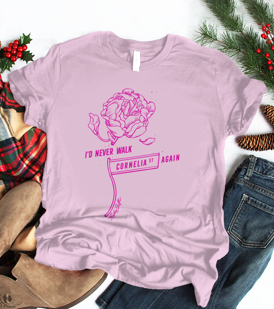Taylor Swift Cornelia St I'd Never Walk Again Rose Drawing T-Shirt