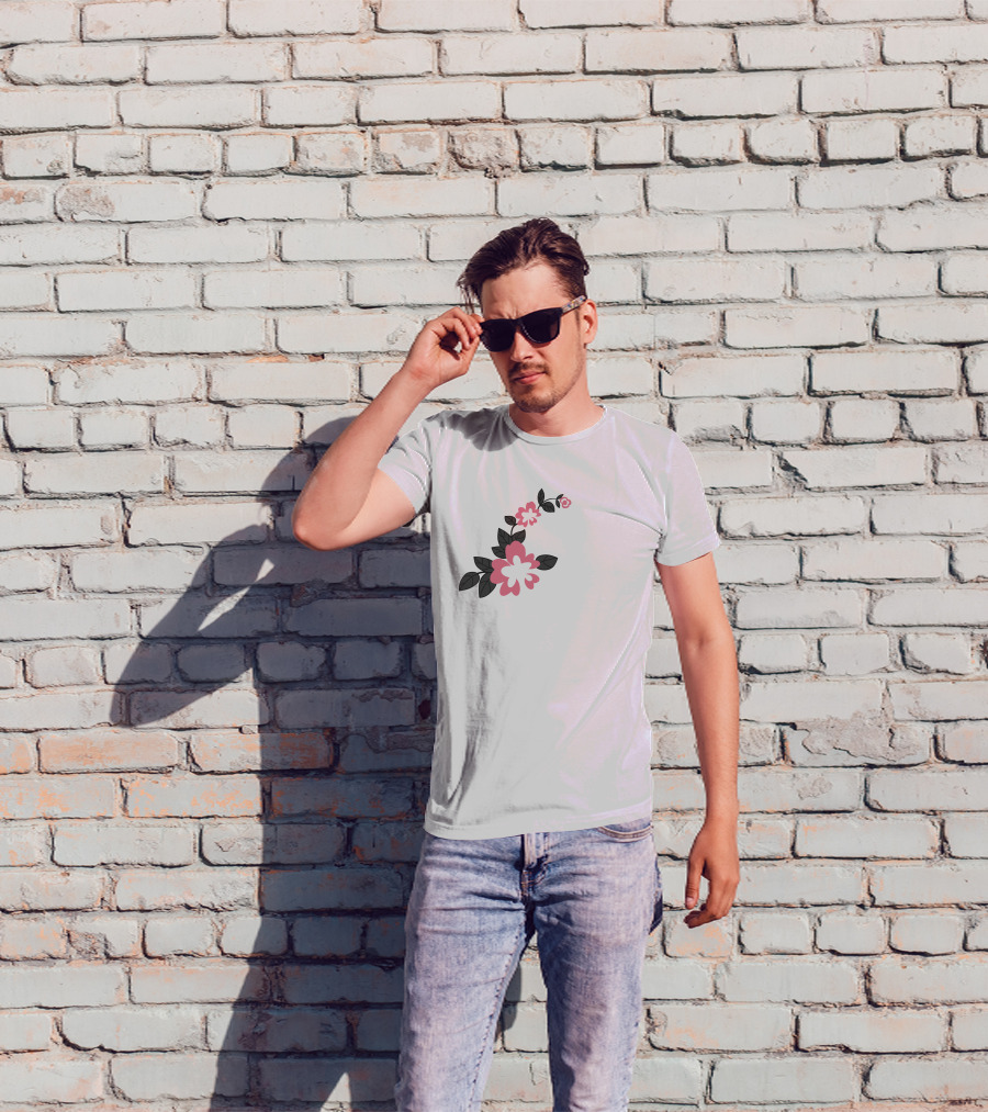 Jonaabug Marinette Pink And Black Flower T-Shirt