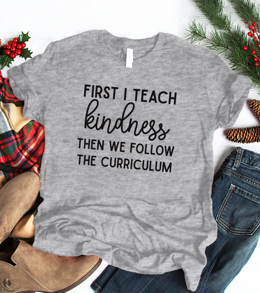 First I Teach Kindness Then We Follow The Curriculum T-Shirt