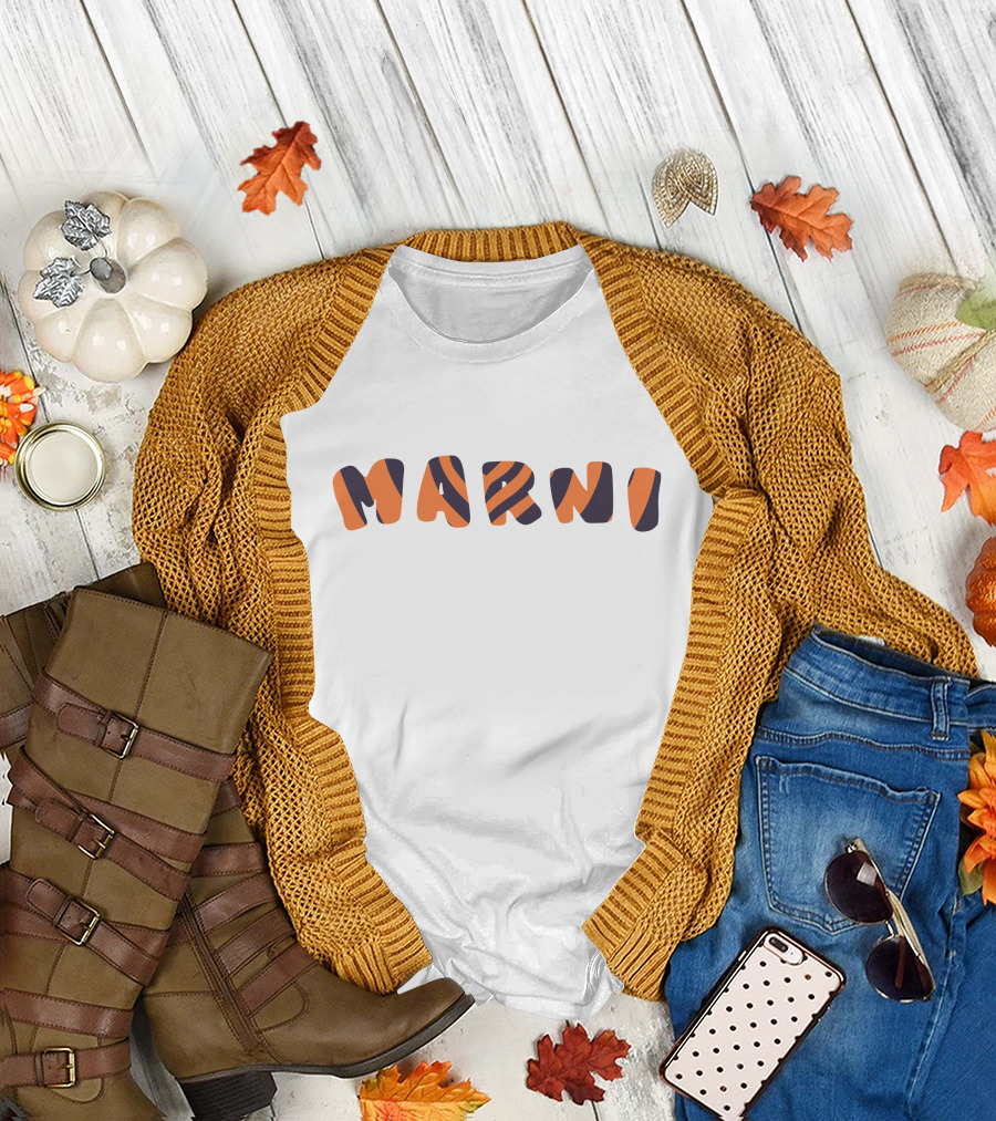 Marni Jaeedimples Orange Black T-Shirt