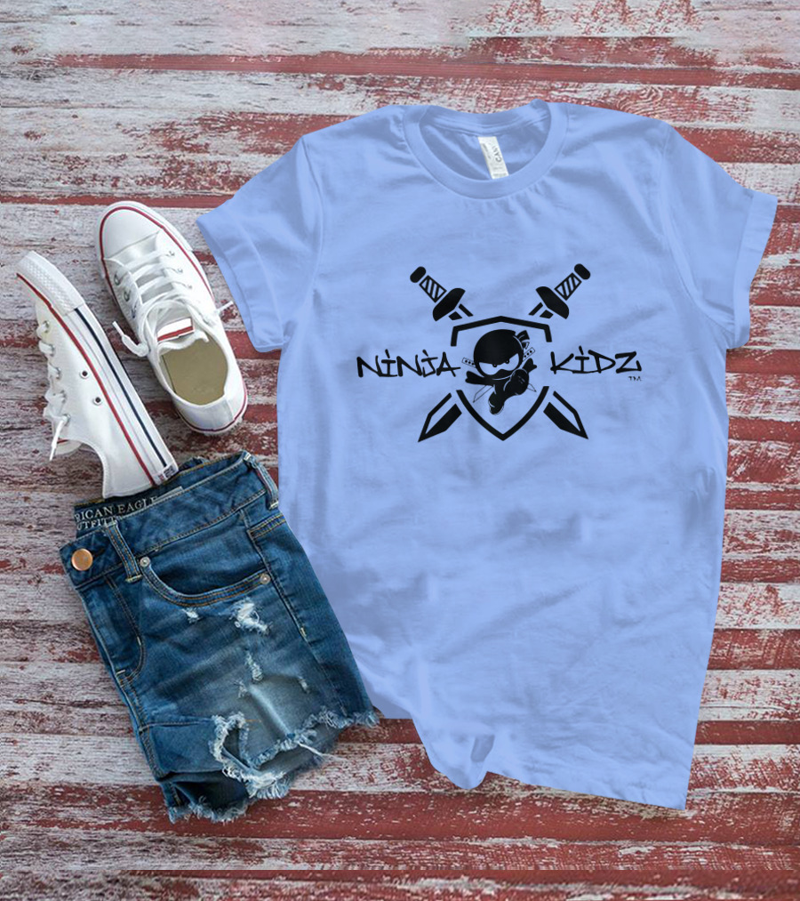 Ninja Kidz Shield With Swords And Ninja Character T-Shirt