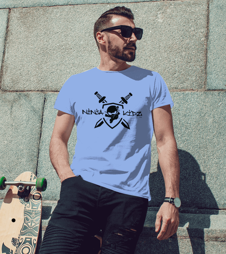 Ninja Kidz Shield With Swords And Ninja Character T-Shirt