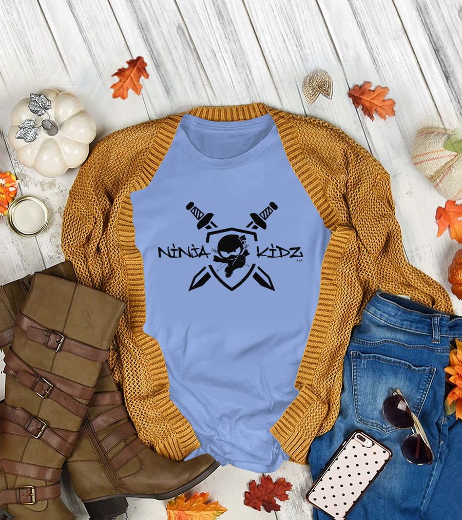 Ninja Kidz Shield With Swords And Ninja Character T-Shirt