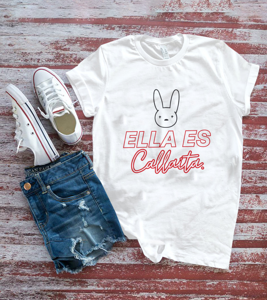 Bad Bunny Merch Ella Es Callaita Bunny Face T-Shirt