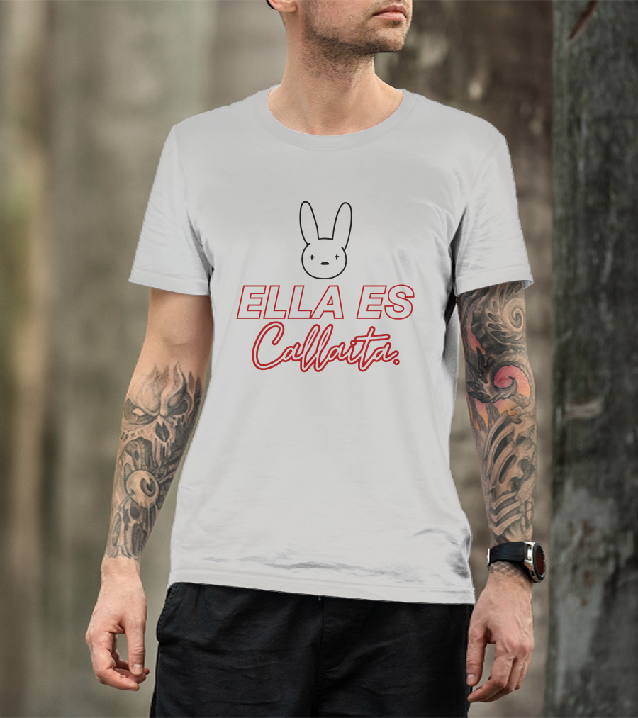 Bad Bunny Merch Ella Es Callaita Bunny Face T-Shirt
