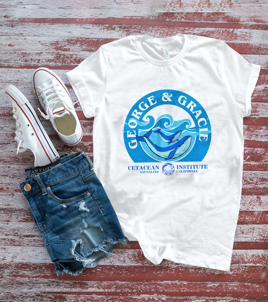 George And Gracie Cetacean Institute Sausalito California Wave T-Shirt