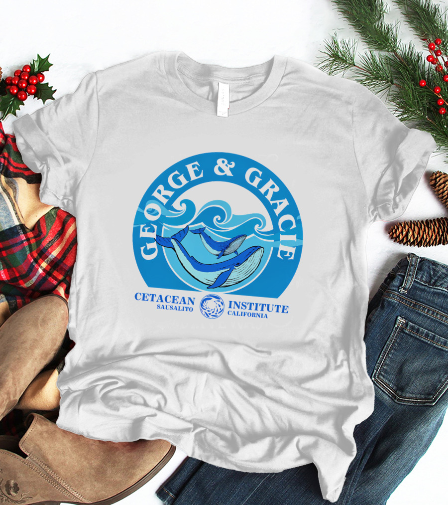 George And Gracie Cetacean Institute Sausalito California Wave T-Shirt