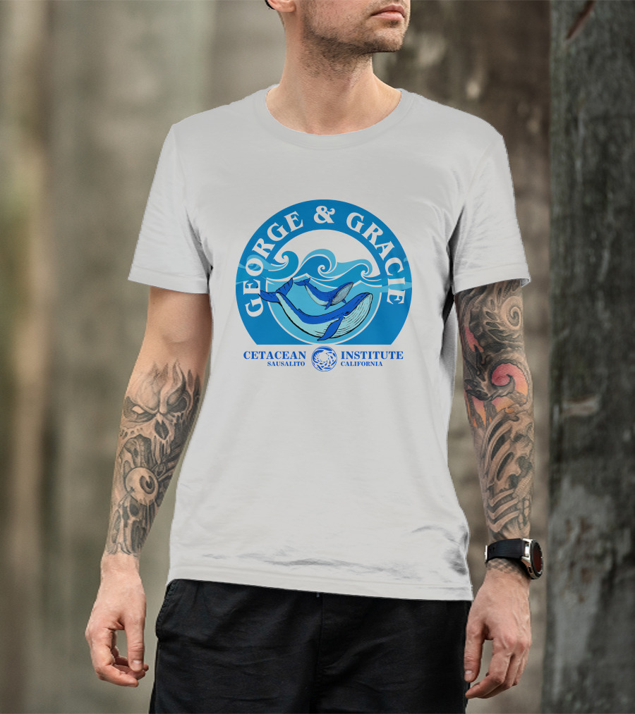 George And Gracie Cetacean Institute Sausalito California Wave T-Shirt