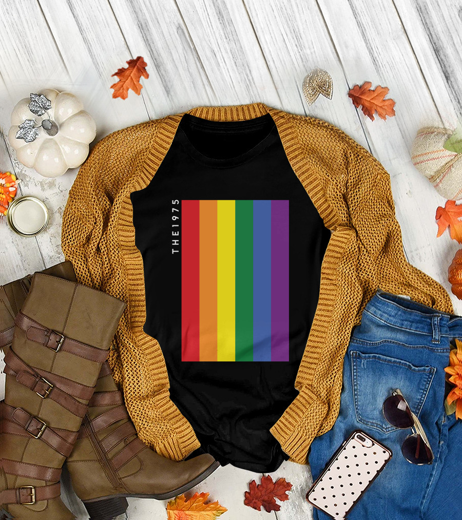 The 1975 Loving Someone Rainbow Vertical Stripes T-Shirt