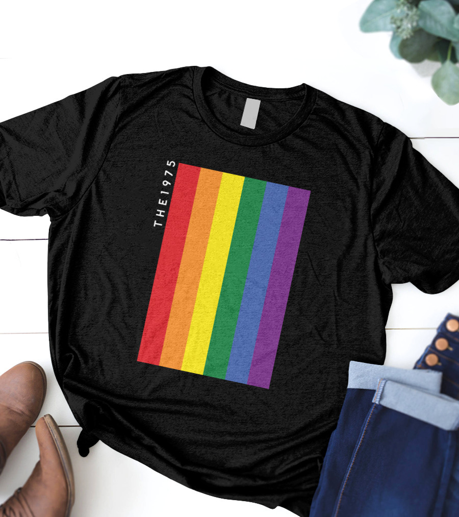 The 1975 Loving Someone Rainbow Vertical Stripes T-Shirt