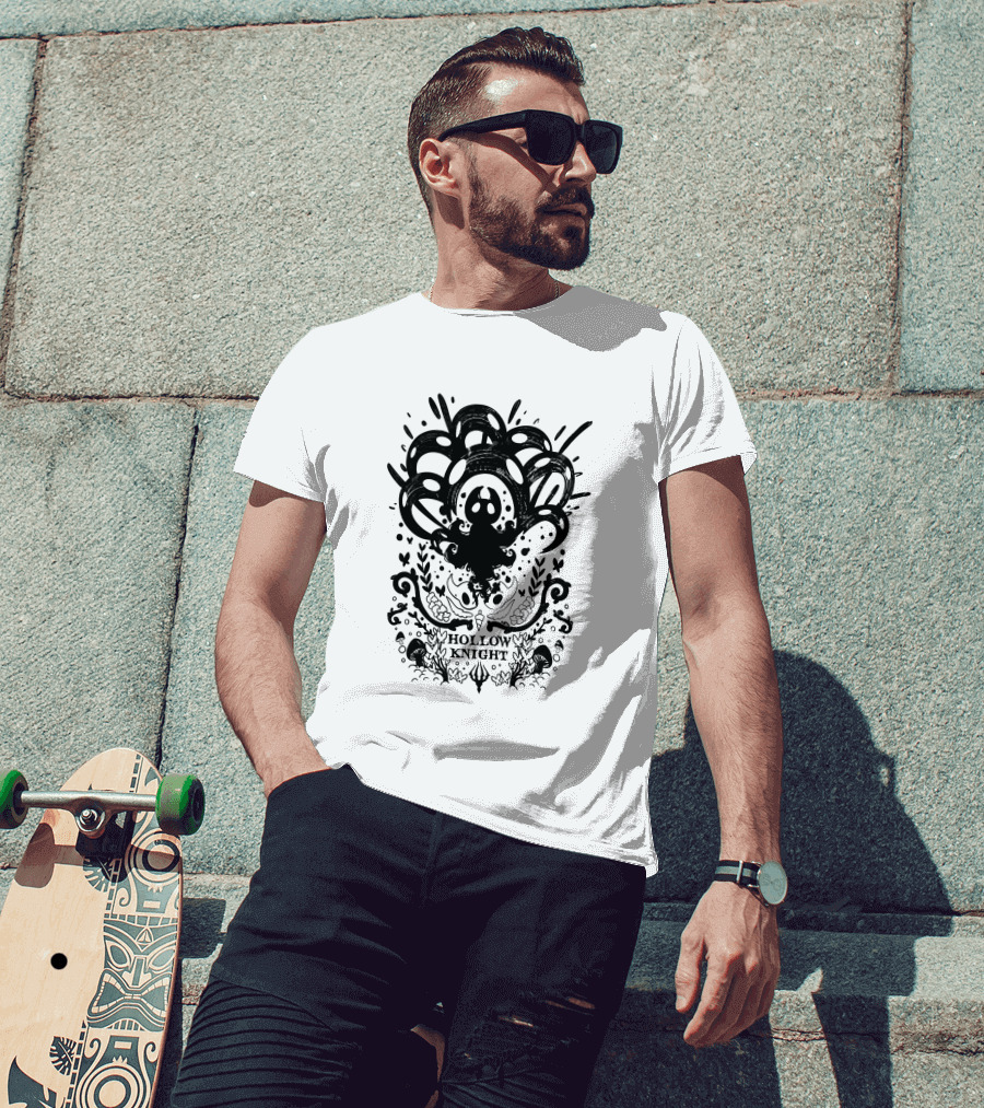 Shirocreate Hollow Knight Silhouette And Abstract Line T-Shirt