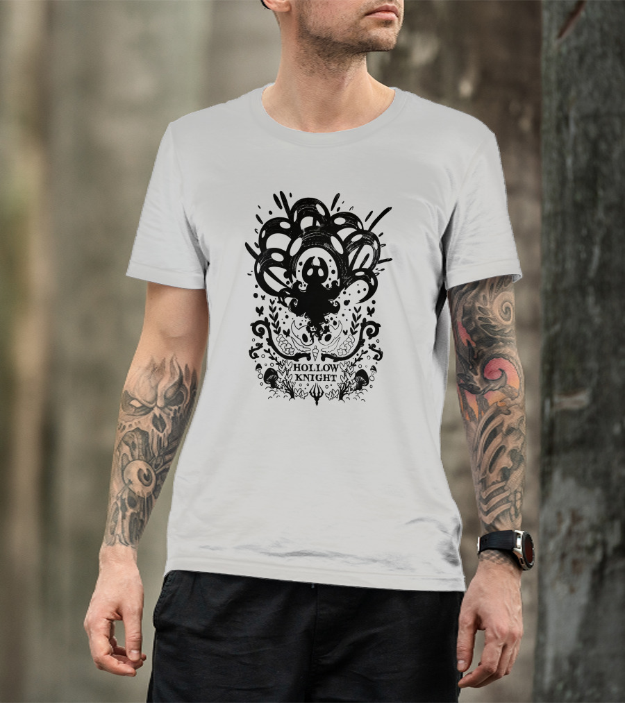 Shirocreate Hollow Knight Silhouette And Abstract Line T-Shirt