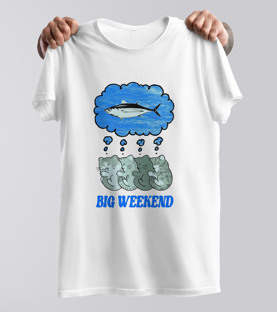 Big Weekend Cats Dreaming Of Fish T-Shirt