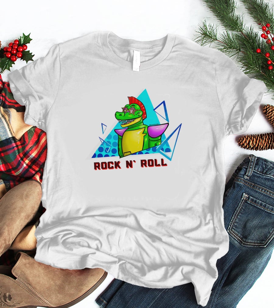 Monty Rock N' Roll Dinosaur With Star Shades And Mohawk T-Shirt