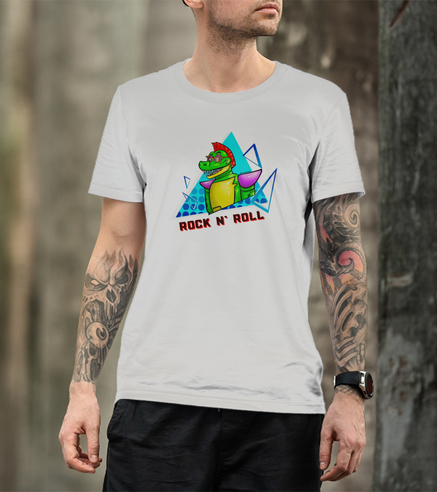 Monty Rock N' Roll Dinosaur With Star Shades And Mohawk T-Shirt