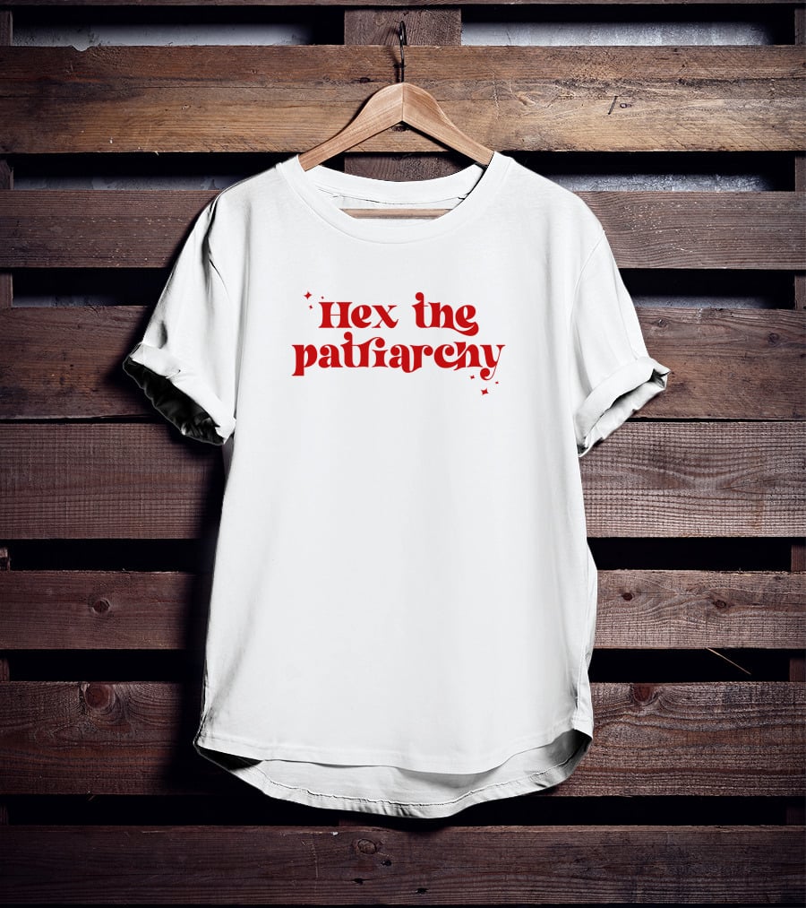 Hex The Patriarchy Red Stars Feminist Empowerment T-Shirt