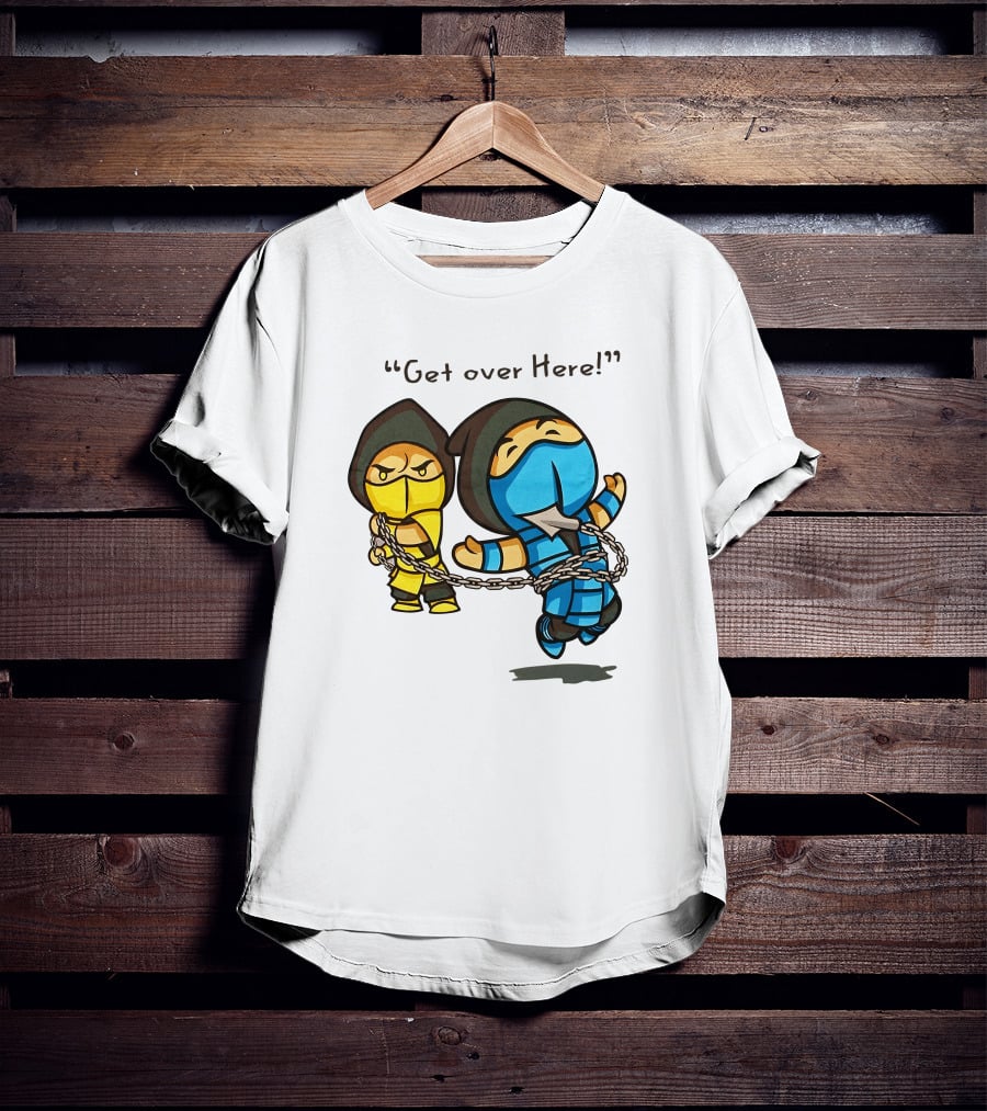 Mortal Kombat Scorpion Chibi Get Over Here The Krypt Classic Scene T-Shirt
