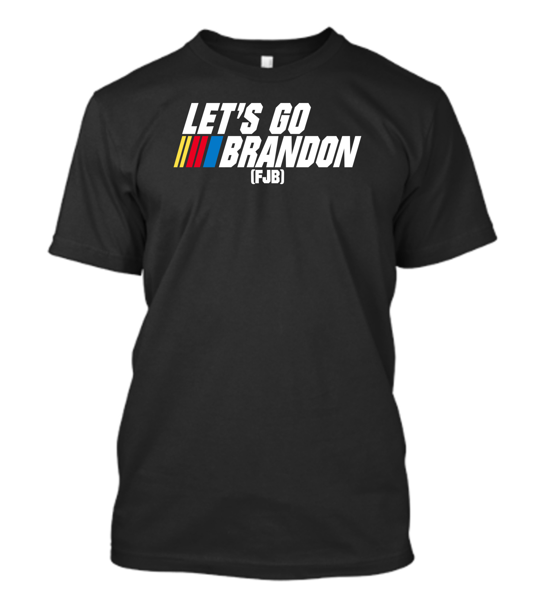 Hodgetwins Store Let's Go Brandon FJB Racing Stripes T-Shirt