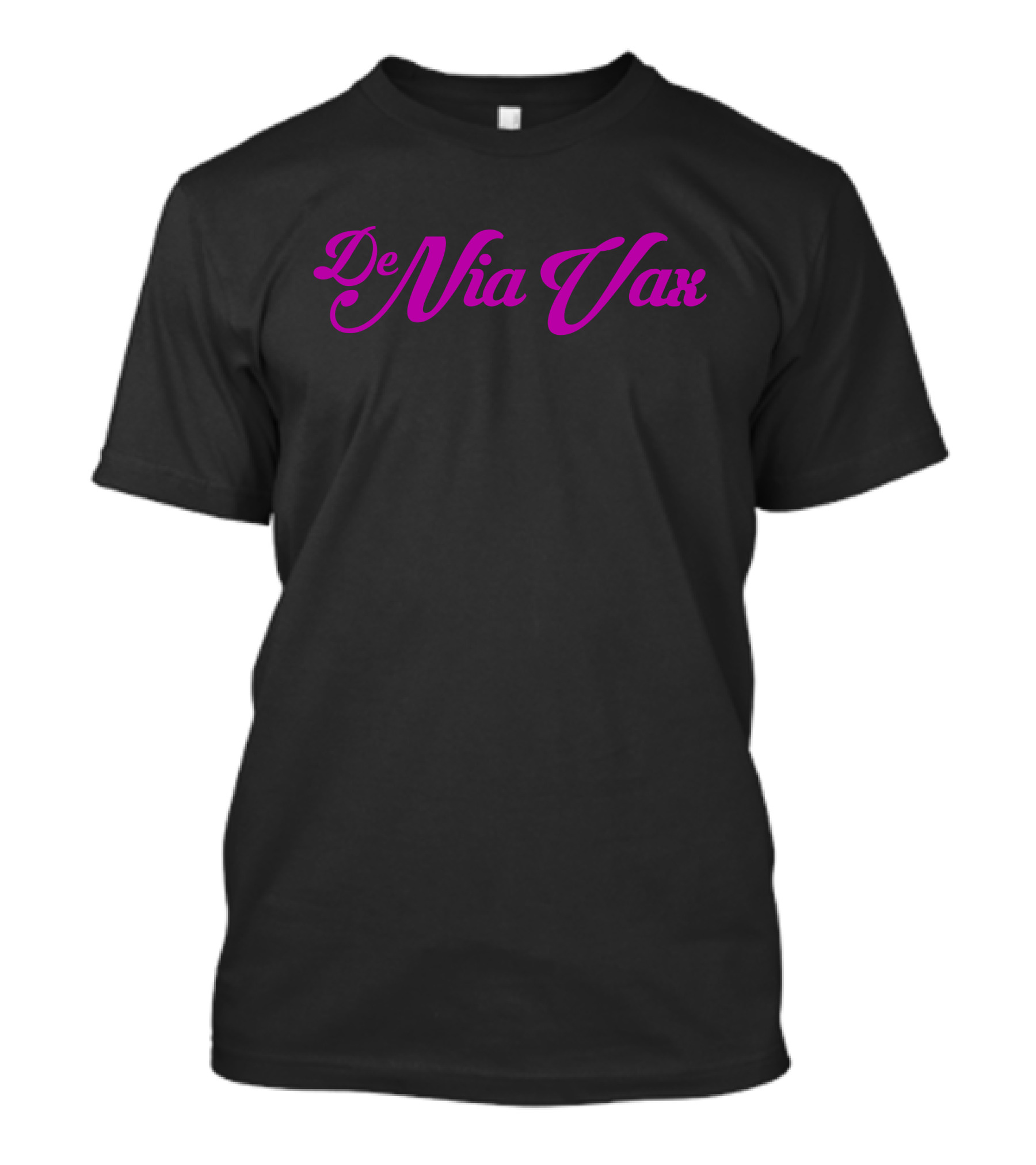 De Nia Vax Typography In Bold Pink Script T-Shirt