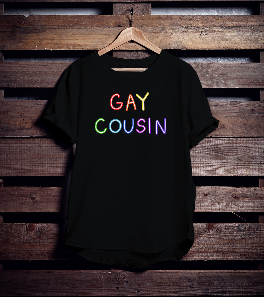 Ashley Loob Merch Shop Gay Cousin Neon Text T-Shirt