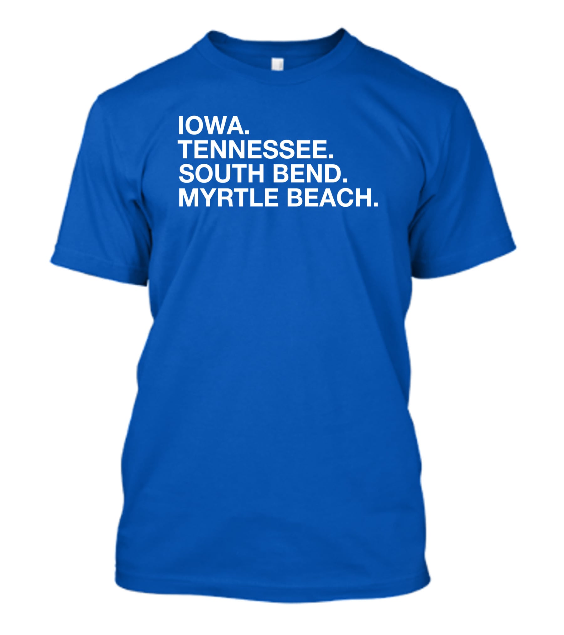 Iowa Tennessee South Bend Myrtle Beach Cubs Minor League Affiliates T-Shirt