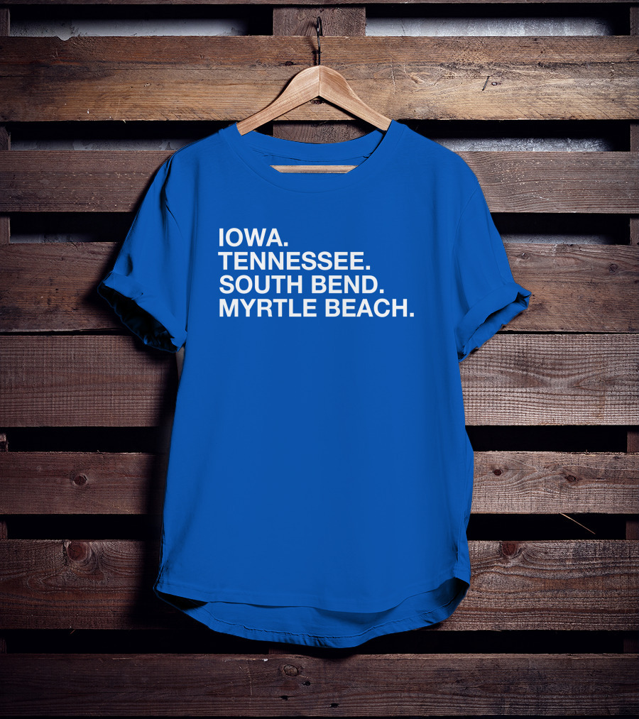 Iowa Tennessee South Bend Myrtle Beach Cubs Minor League Affiliates T-Shirt