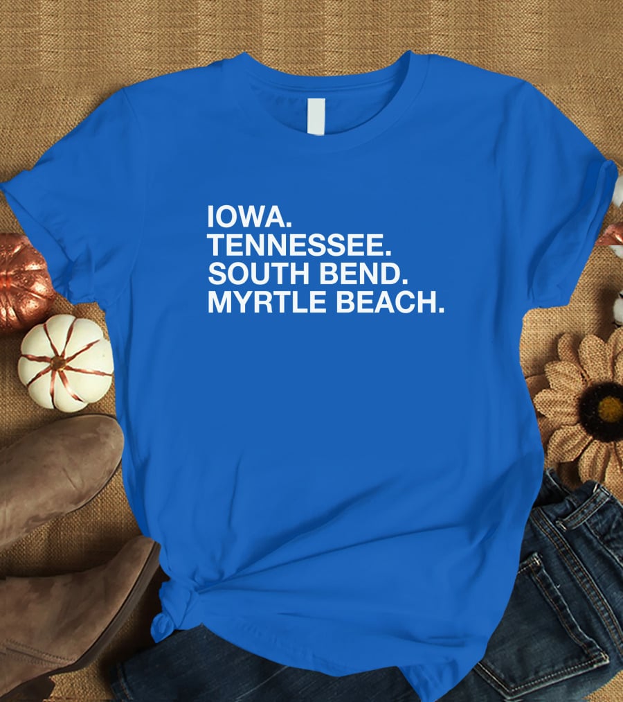 Iowa Tennessee South Bend Myrtle Beach Cubs Minor League Affiliates T-Shirt