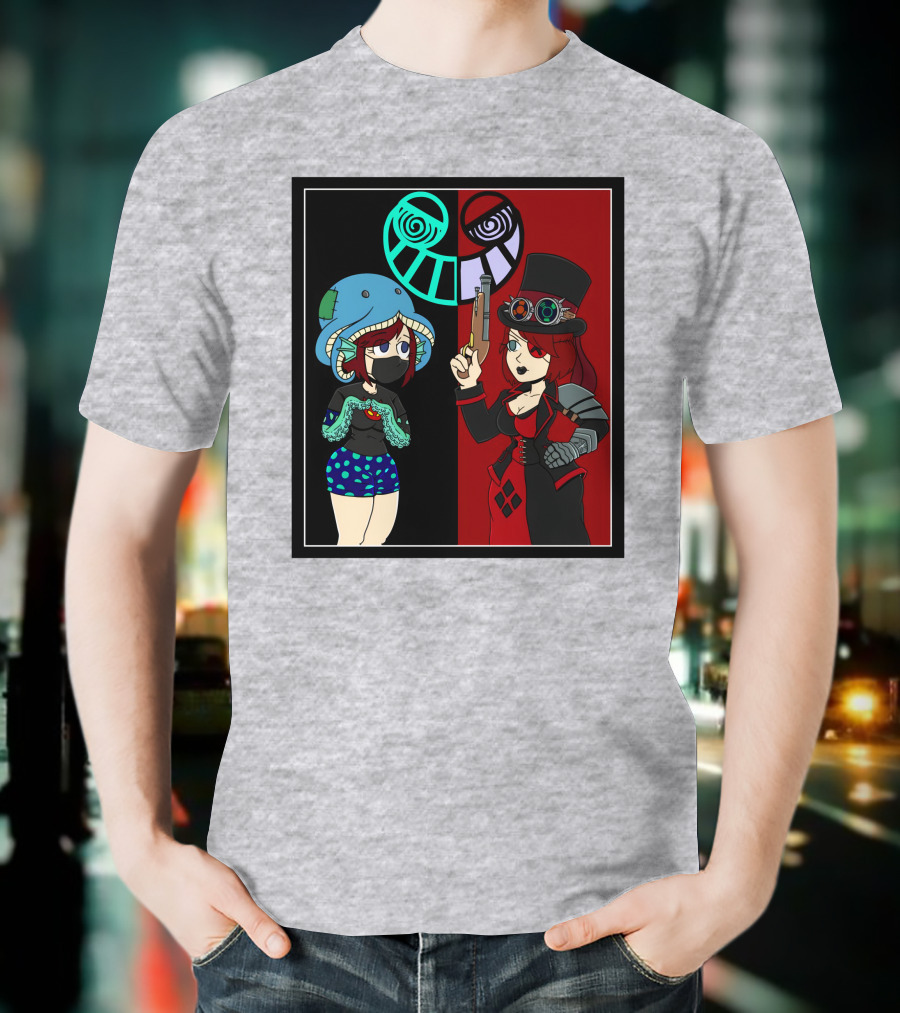 Frenemies Forever Threadless Blowing Off Steam Misssteam Steampunk And Aquatic Duel T-Shirt