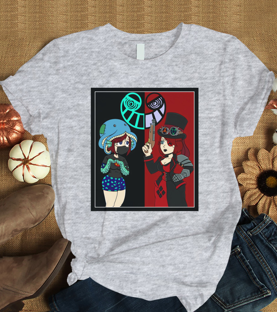 Frenemies Forever Threadless Blowing Off Steam Misssteam Steampunk And Aquatic Duel T-Shirt