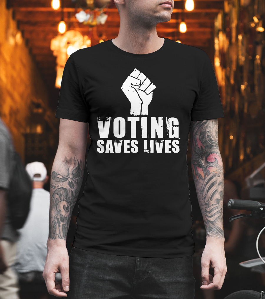 Sam Aburime Fist Symbol Voting Saves Lives T-Shirt