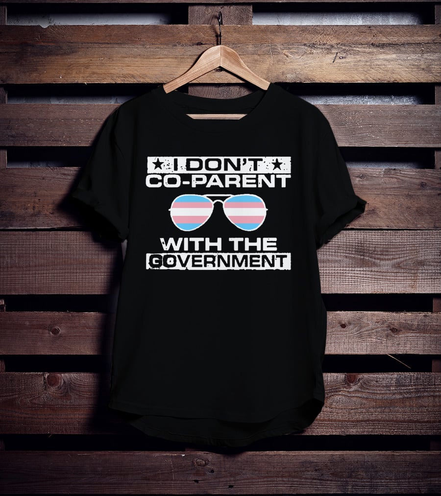 I Don't Co-Parent With The Government Sunglasses Trans Pride Flag T-Shirt