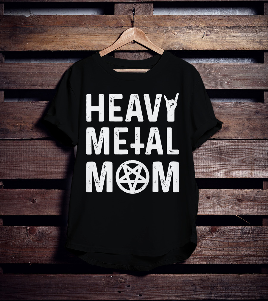Heavy Metal Mom Cassandra L Thompson Cass Thomps13 Pentagram Rock Gesture T-Shirt