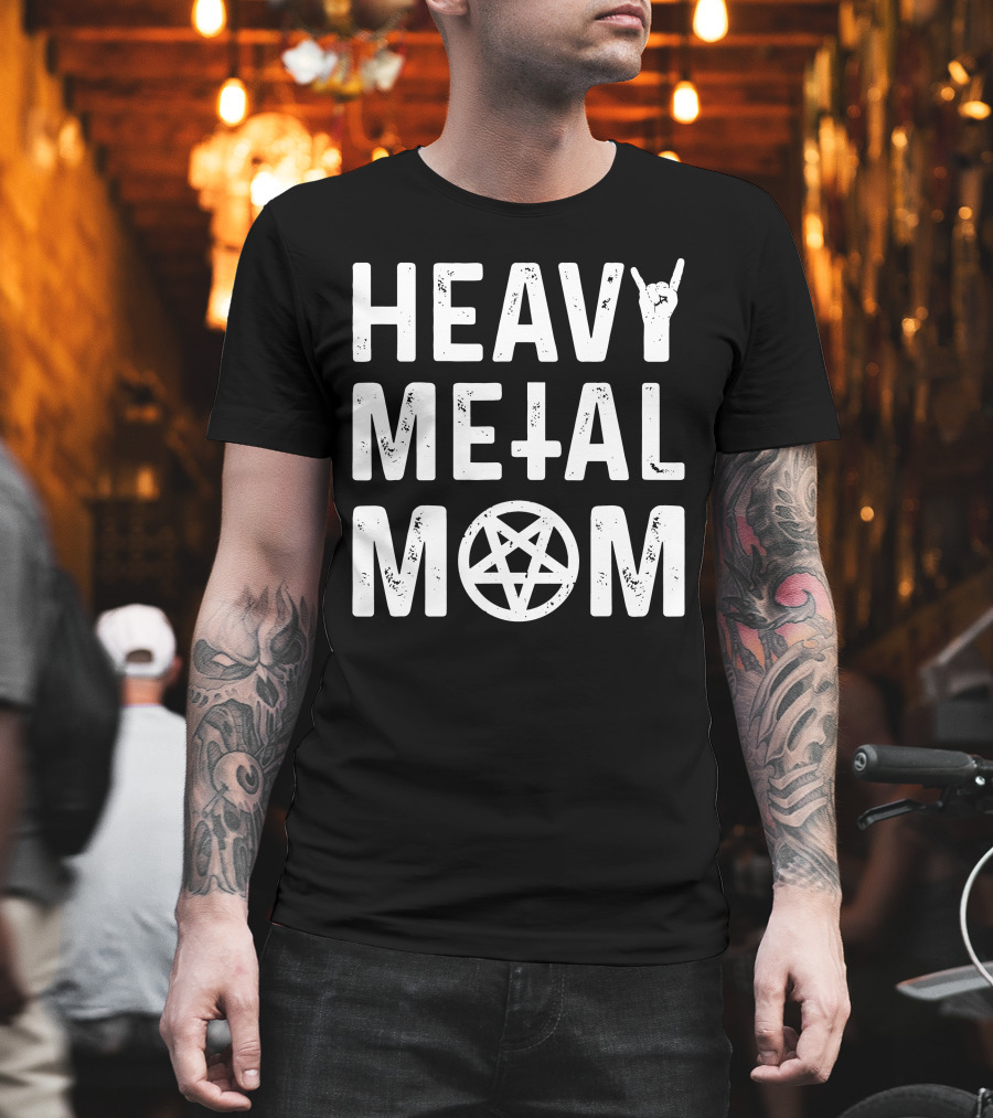 Heavy Metal Mom Cassandra L Thompson Cass Thomps13 Pentagram Rock Gesture T-Shirt