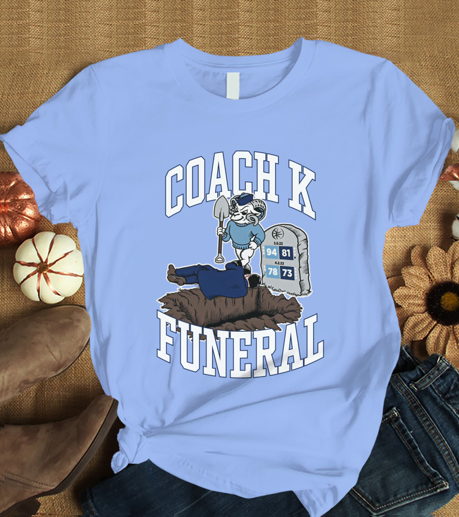 Big Cat Coach K Funeral Digging Cartoon Shovel Logo Dave Portnoy T-Shirt