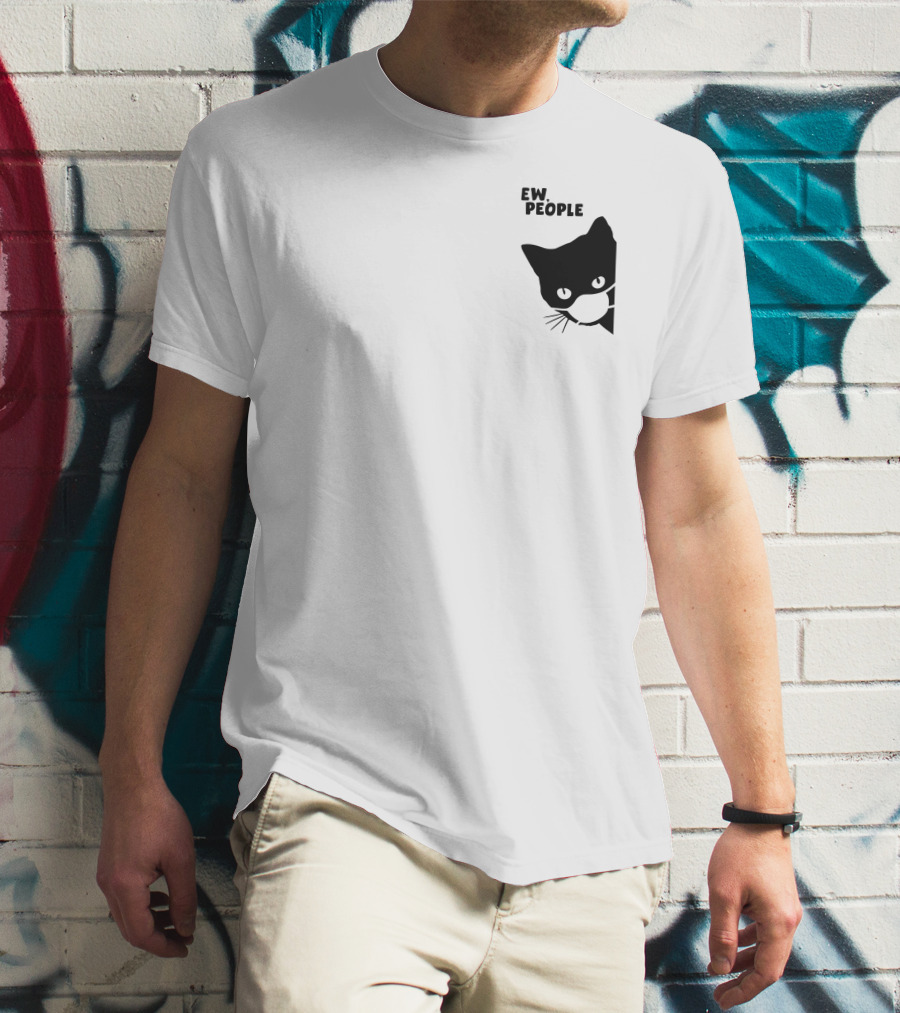 Qwertee Shop Ew People Cat Silhouette By Yirm T-Shirt