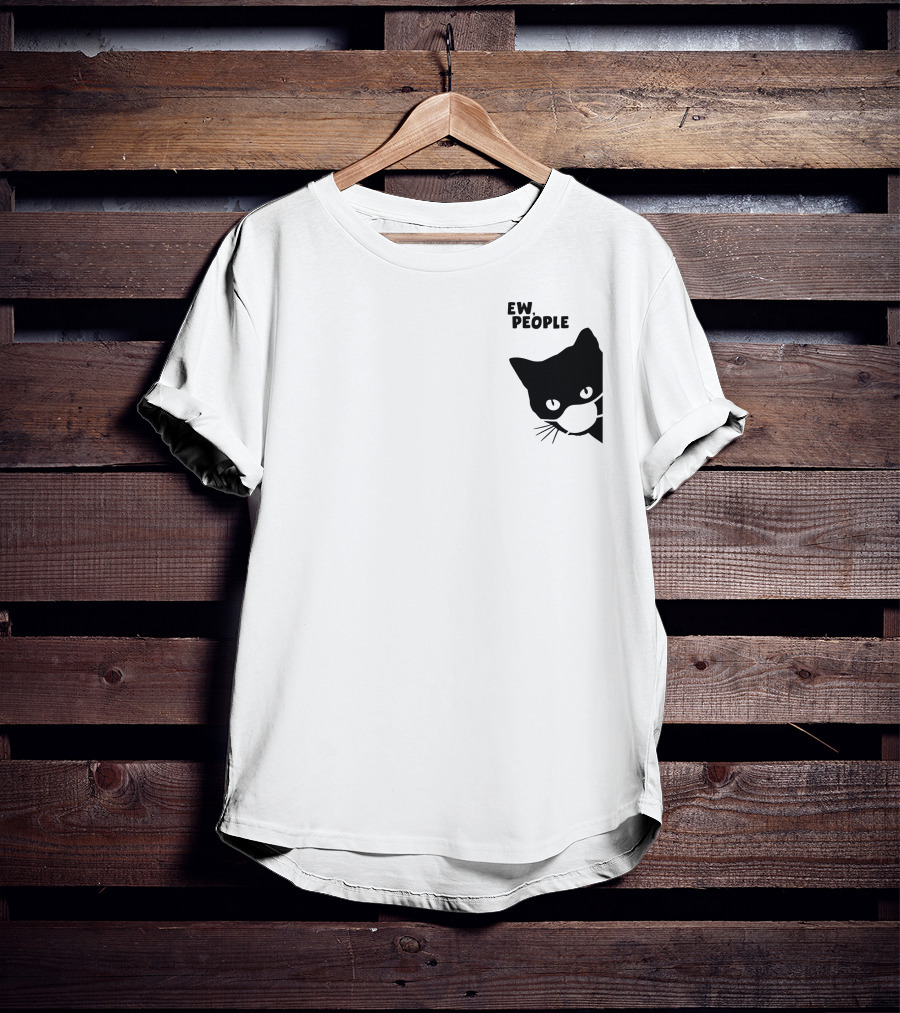 Qwertee Shop Ew People Cat Silhouette By Yirm T-Shirt