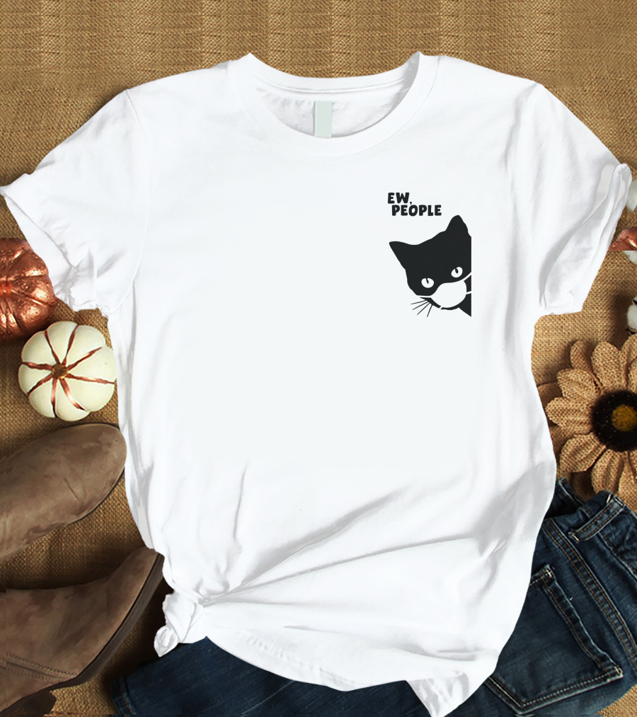 Qwertee Shop Ew People Cat Silhouette By Yirm T-Shirt